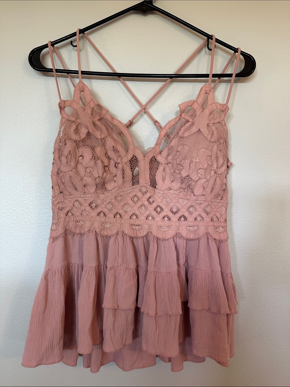 Blush Pink Lacy Sexy Tank
